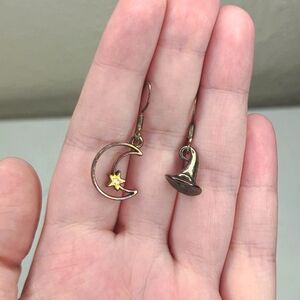 Mismatched Witchy Moon And Stars Earrings